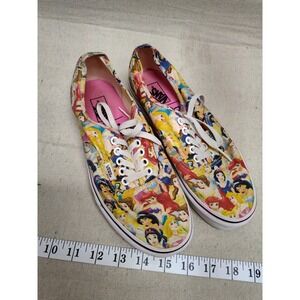Vans Authentic Disney Princess Multi Color Canvas Sneakers Womens 8.5 Mens 7.0